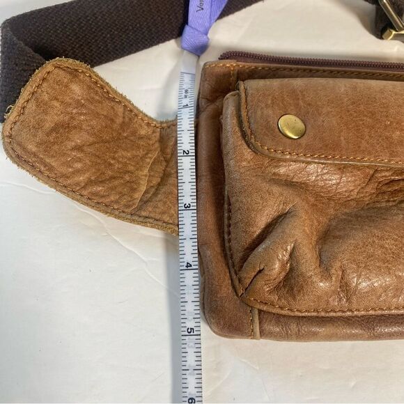 Loyofan Unisex Brown Leather Belt Bag With Adjustable Waist Strap - Picture 5 of 8